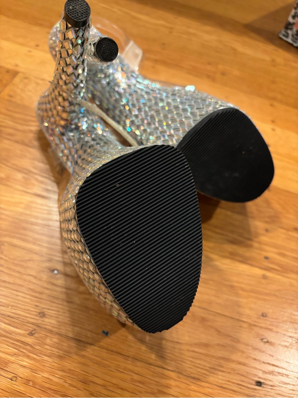 Pleaser Iridescent Rhinestone Platform Heels sz 9 - Picture 2 of 3
